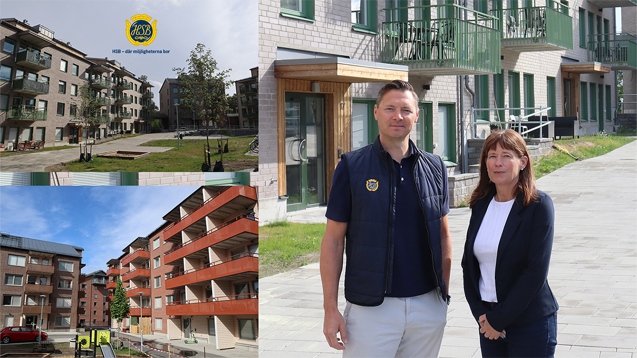 Mattias Lundström, VD HSB Norr och Helena Backman, Affärsområdeschef. HSB tar från hösten över ägandet av kvarter Glidet och Vallan. Foto: Nea Goldkuhl