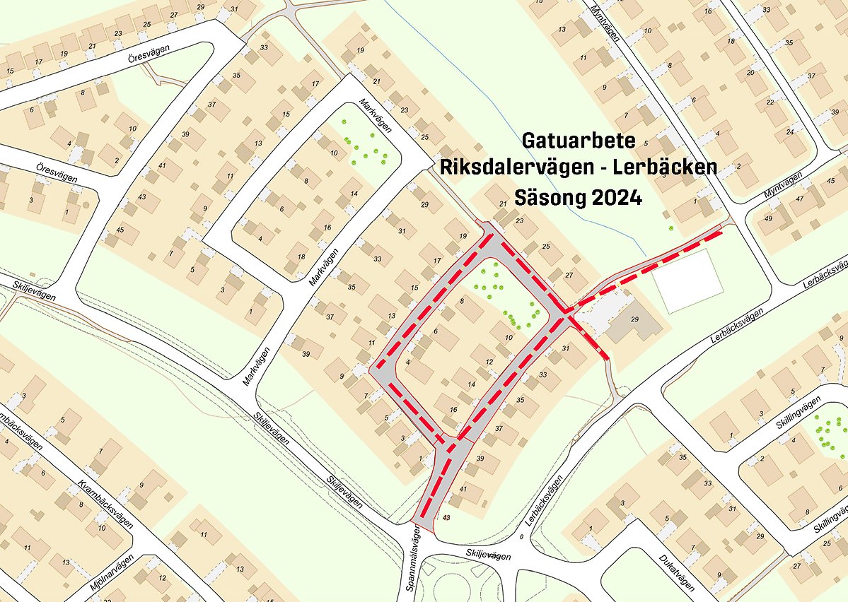 Här ses vårt arbetsområde på Riksdalervägen säsong 20204