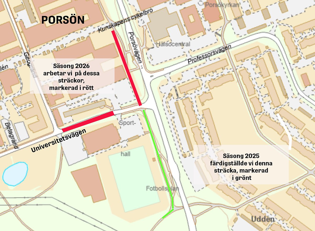Karta som visar var den nya Hertsökolan byggs