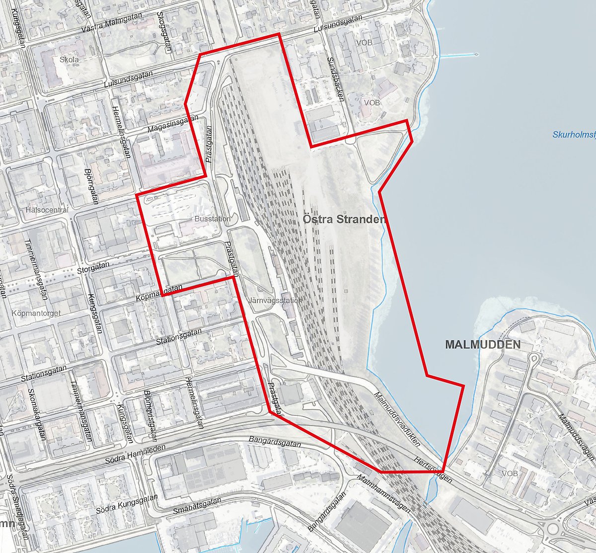 Karta som visar området för detaljplanen.