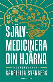 Bilden föreställer omslaget till boken Självmediciner din hjärna, av Gabriella Svanberg